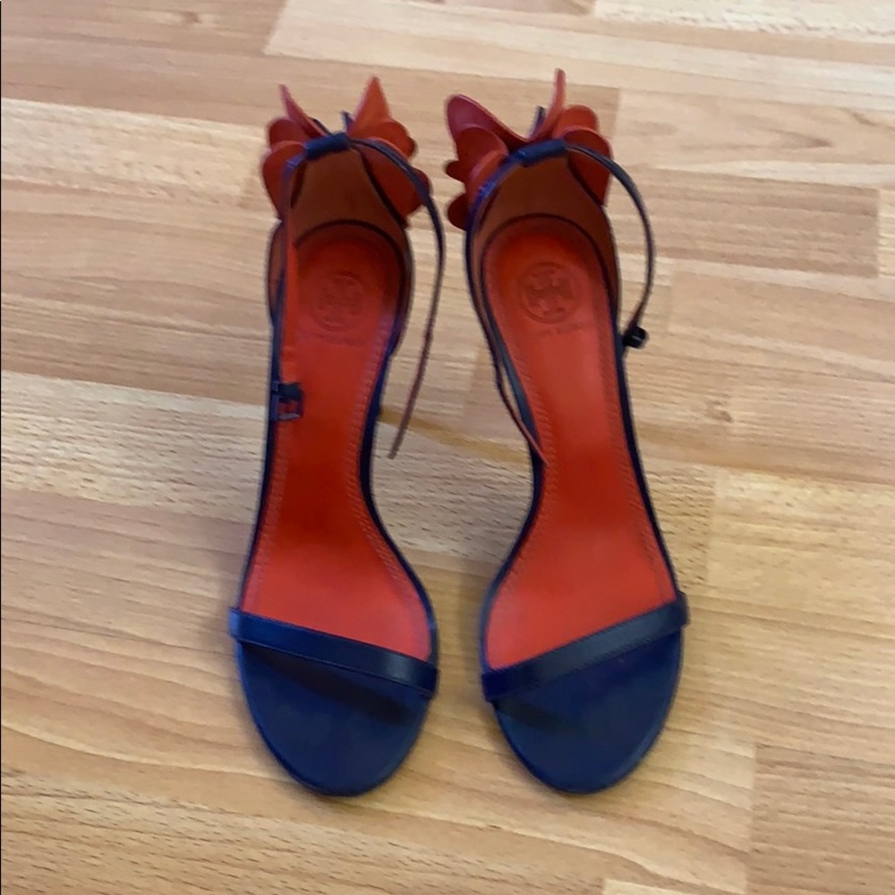 Tory Burch Navy/Orange Stilettos